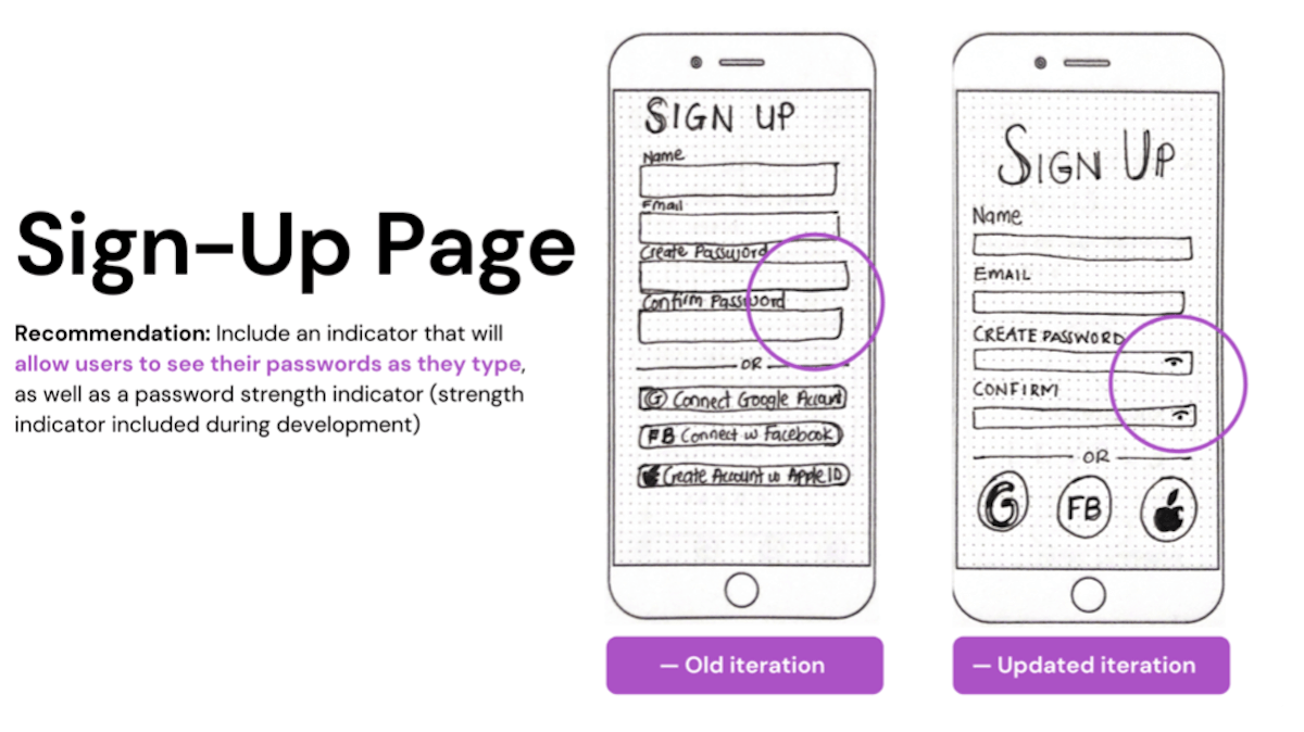 Prototype Reiterations-sign up